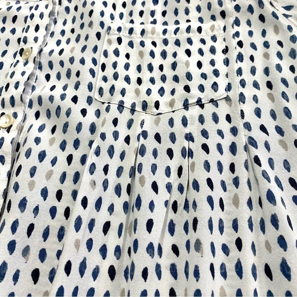 Rayon Button-front Roll-tab Sleeve Blouse Shirt Large - Picture 9 of 16